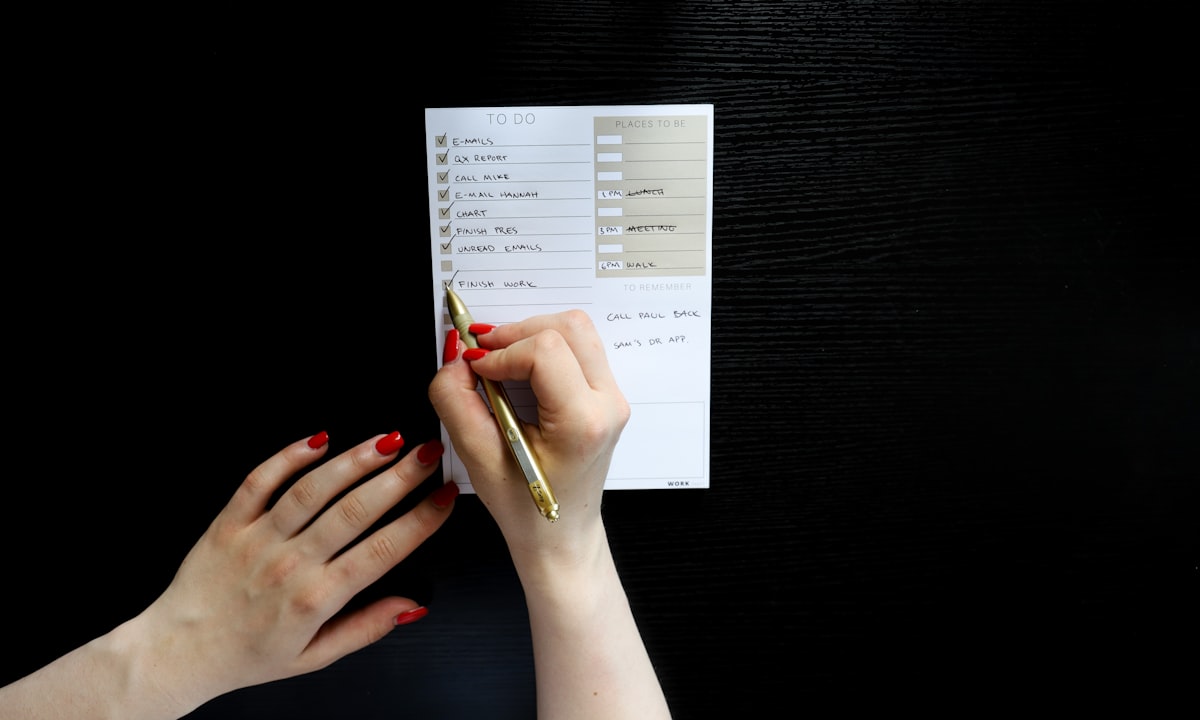 Writing something down. One name to call in doubt, not a committee.