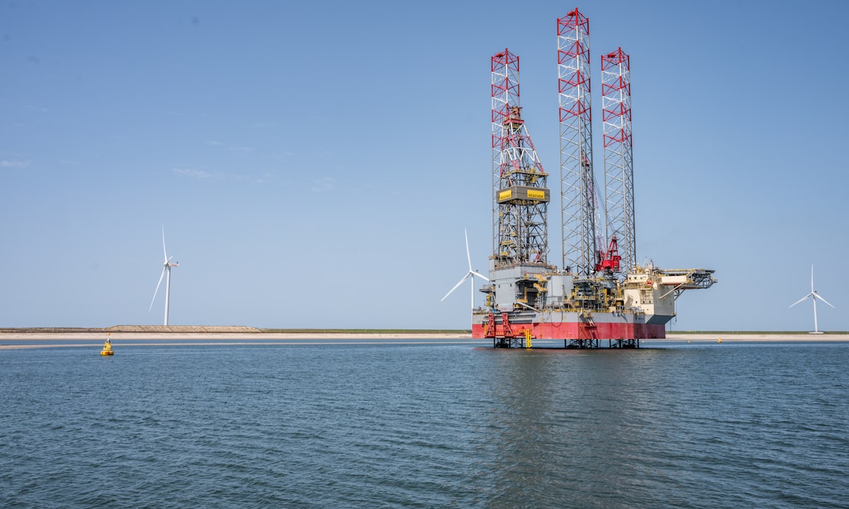 An installation vessel at a wind farm. Weather windows make offshore planning a scheduling problem under uncertainty.