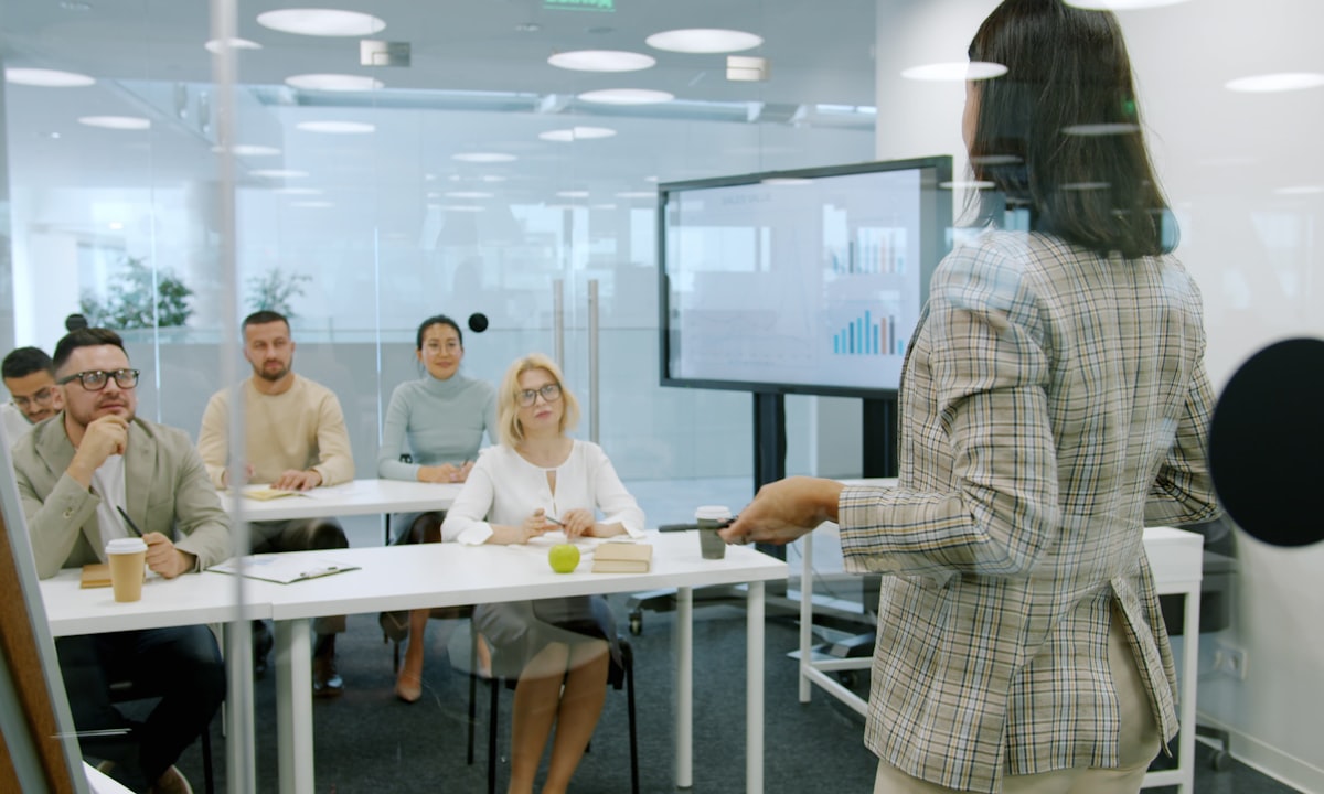 Presenting to a management team. Day ten, live at the office.
